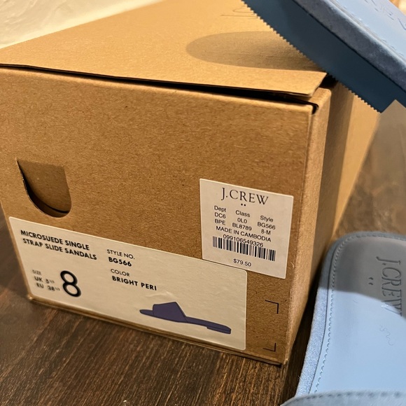 Blue microsuede slide sandals - Picture 2 of 2